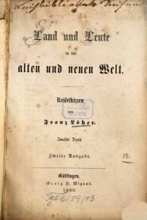 Land und Leute in der alten und neuen Welt : Reiseskizzen, 2