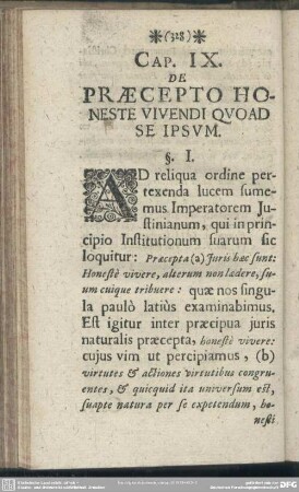 Cap. IX. De Praecepto Honeste Vivendi Quoad Se Ipsum