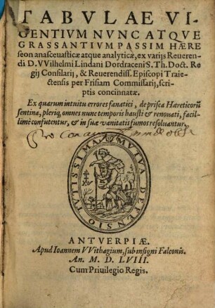 Tabulae vigentium nunc atque grassantium passim haereseon anascevasticae atque analyticae