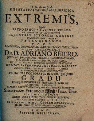 Disp. inaug. iur. de extremis