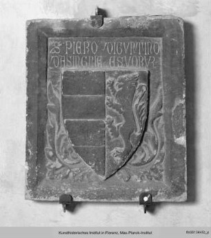 Grabstein für Piero di Giuntino mit dem Familienwappen
