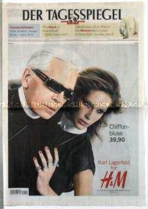 Berliner Tageszeitung "Der Tagesspiegel" u.a. zum Tod von Yasser Arafat, mit Beilage über den Mode-Designer Karl Lagerfeld