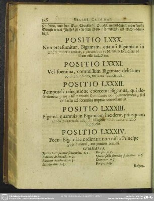 Positio LXXXIV. Poena Bigamiae ordinaria non nisi a Principe potest minui, aut penitus remitti
