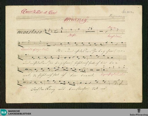 Das Unterbrochene Opferfest. Excerpts - Don Mus.Ms. 2054a-c : V (5), Coro maschile, orch