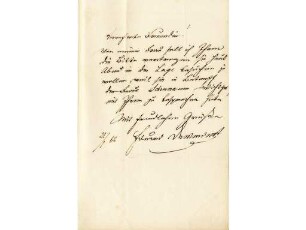 Originalbrief von Eduard Devrient an Alwine Schroedter