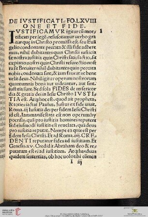 De ivstificatione et fide