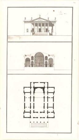 Gärtner, Friedrich von; Justizpalast - Grundriss, Ansicht, Schnitt