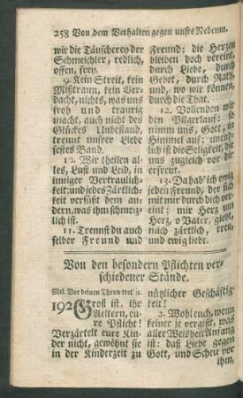 Von den besondern Pflichten verschiedener Stände.