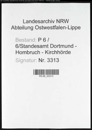 Sterberegister Standesamt Dortmund-Hombruch-Kirchhörde (XXII)