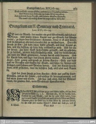 Evangelium am II. Sonntag nach Trinitatis, Luc. XVI, 16-24
