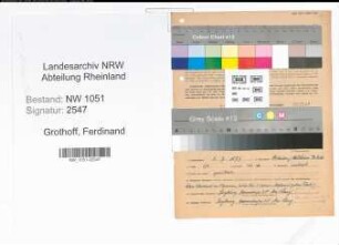 Entnazifizierung Ferdinand Grothoff , geb. 03.07.1879 (Beamter)