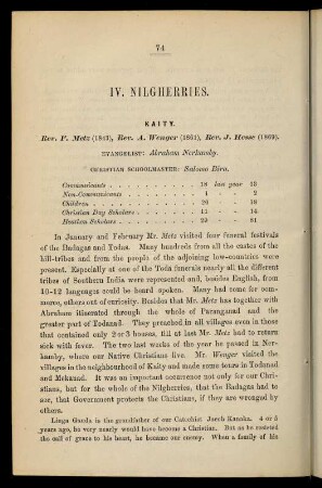 74-77, IV. Nilgherries
