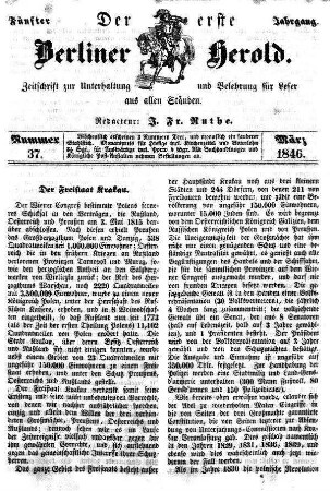 Nummer 37, März 1846