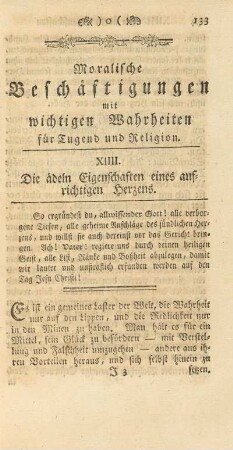 XIIII. Die ädeln Eigenschaften eines aufrichtigen Herzens