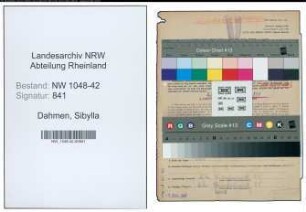 Entnazifizierung Sibylla Dahmen , geb. 14.10.1920 ()