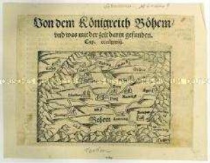Landkarte des Königreichs Böhmen. Fragment einer Buchseite