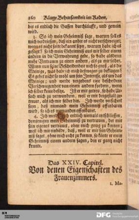 Das XXIV. Capitel. Von denen Eigenschaften des Frauenzimmers.