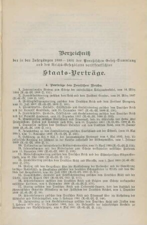 Verzeichniß der ... Staats-Verträge