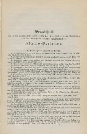 Verzeichniß der ... Staats-Verträge
