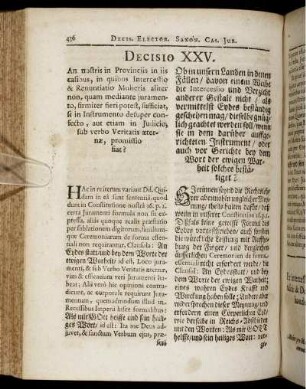 Decisio XXV. - Decisio XXVII.