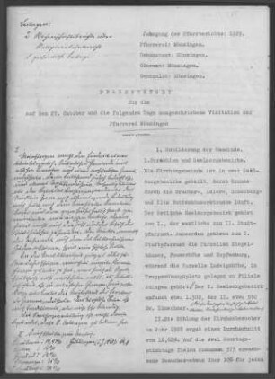 Münsingen mit Auingen: Pfarrbericht 1929
