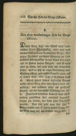 8. Von einer merkwürdigen Höle im Berge Läkletau.