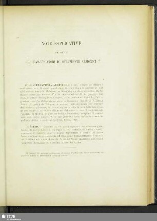Note Esplicative All´ Elenco Dei Fabbricatori Di Strumenti Armonici