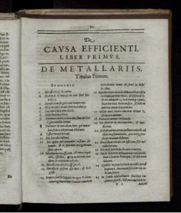 Liber Primus, De Causa Efficiente Mineralium