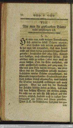 VIII. Wie man die gepfropften Bäume recht verpflanzen soll