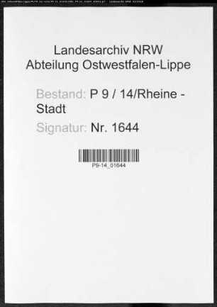 Sterberegister Standesamt Rheine-Stadt