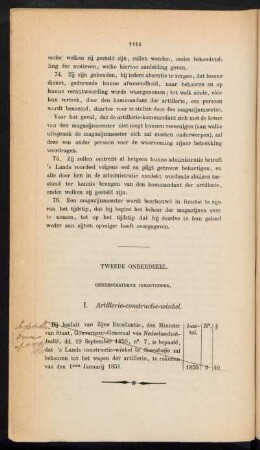 Tweede onderdeel. Onderscheidene inrigtingen