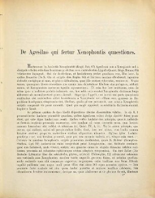 De Agesilao qui fertur Xenophontis quaestiones