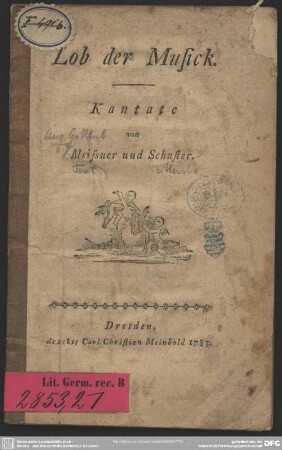 Lob der Musick : Kantate