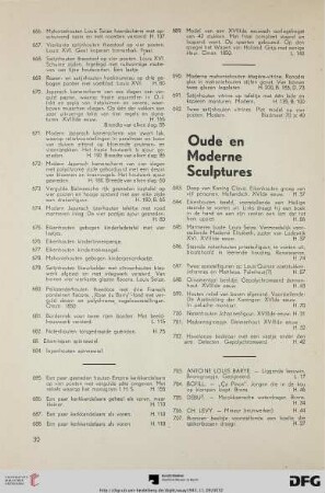 Oude en moderne Sculptures (Nr. 693-714)
