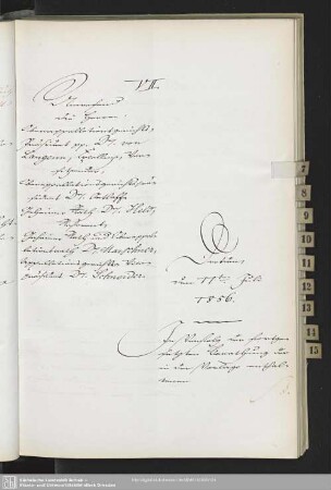 VII., 11. Juli 1856