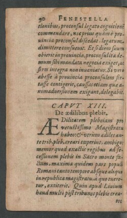 Caput XIII. De aedilibus plebis