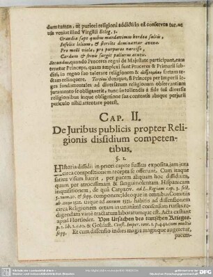 Cap. II. De Iuribus propter Religionis dissidium competentibus