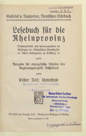 Teil 1 = Unterstufe, [Schülerband]: [Teil 1 = Unterstufe, [Schülerband]]