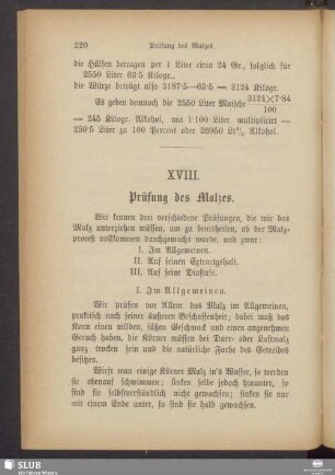 XVIII. Prüfung des Malzes