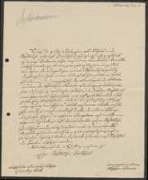 Brief von Augustin Johannes Schramm an Regensburgische Botanische Gesellschaft