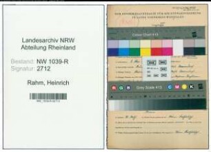 Entnazifizierung Heinrich Rahm , geb. 09.05.1912 (Polizist)