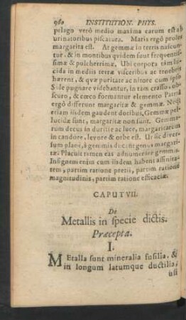 Caput VII. De Metallis in specie dictis.