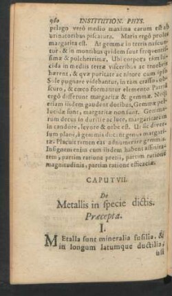 Caput VII. De Metallis in specie dictis.