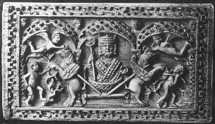 Darmstadt, Himmelfahrt Alexanders, Byzantinisches Elfenbeinkästchen, Museumsbestand, heutiger Standort/Zuschreibung unklar