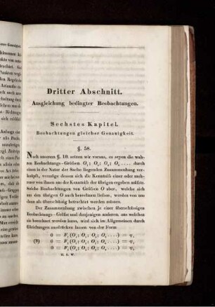 Dritter Abschnitt. Ausgleichung bedingter Beobachtungen.