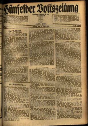 Ausgabe vom Freitag, den 11. Juni 1920.