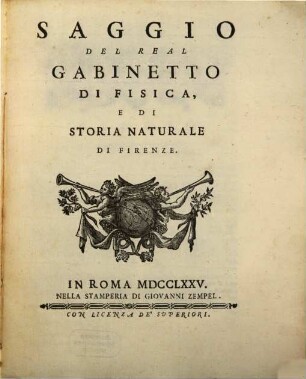 Saggio del real Gabinetto di fisica
