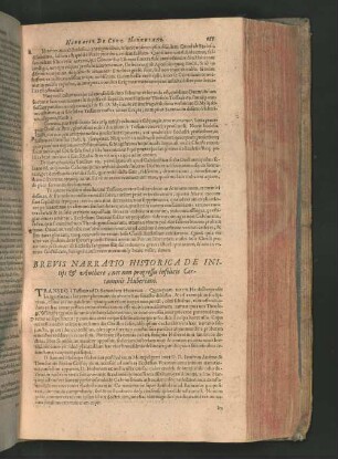 BREVIS NARRATIO HISTORICA DE INITIJS et Authore, nec non progressu infelicis Certaminis Huberiani.