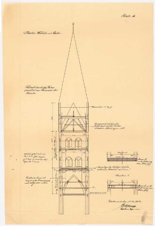 St. Antonius von Padua, Wickede Erweiterung: Schnitt durch den Turm