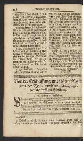 Von der Erschaffung und stäten Regierung der Welt/ durch die allmächtige, göttliche krafft und Fürsehung.